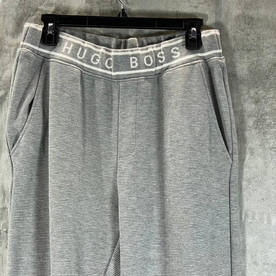 HUGO BOSS Women's Gray Bodywear Waffle Texture Logo Waistband Lunge Set SZ M