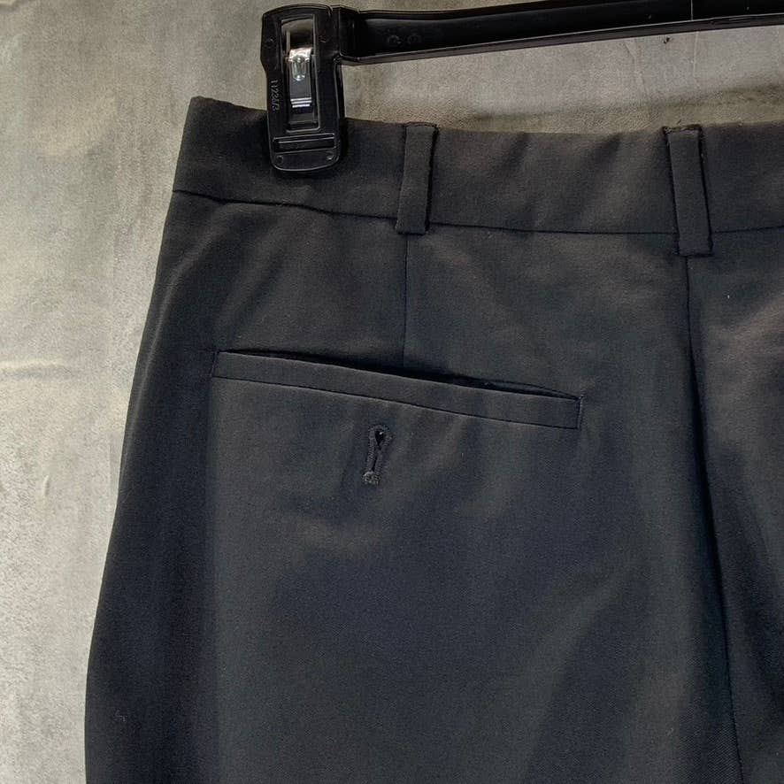 LANDS' END Men's Black Solid Regular-fit Dress Pants SZ 32