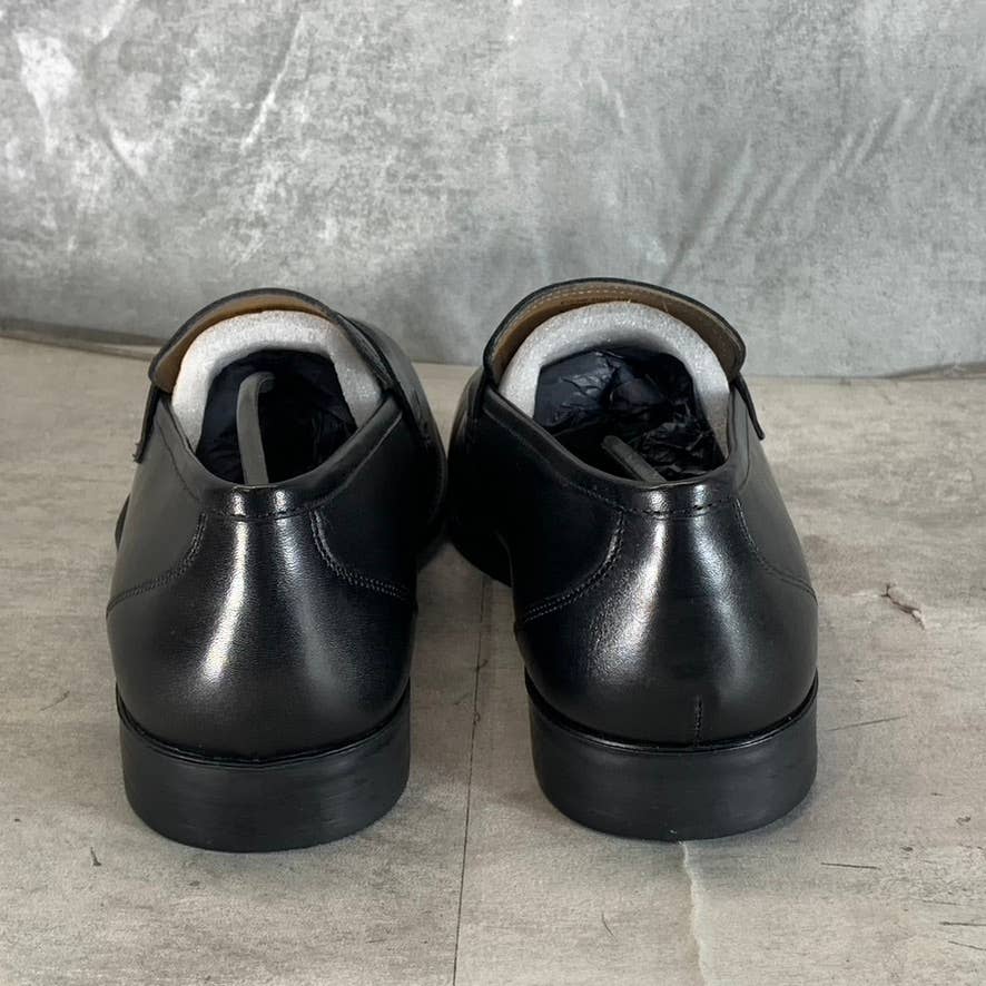 THOMAS & VINE Black Leather Bishop Memory Foam Apron Toe Split Penny Loafer SZ10