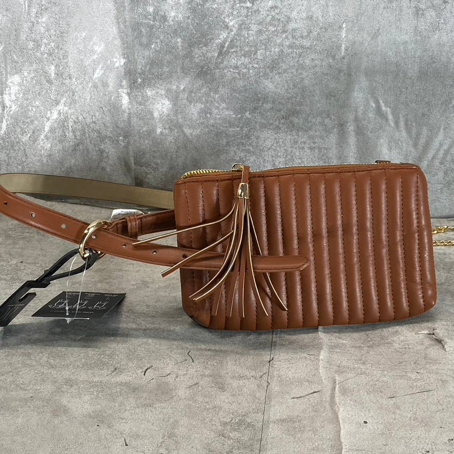 INC INTERNATIONAL CONCEPTS Women's Cognac/Gold Convertible Fanny Pack SZ L