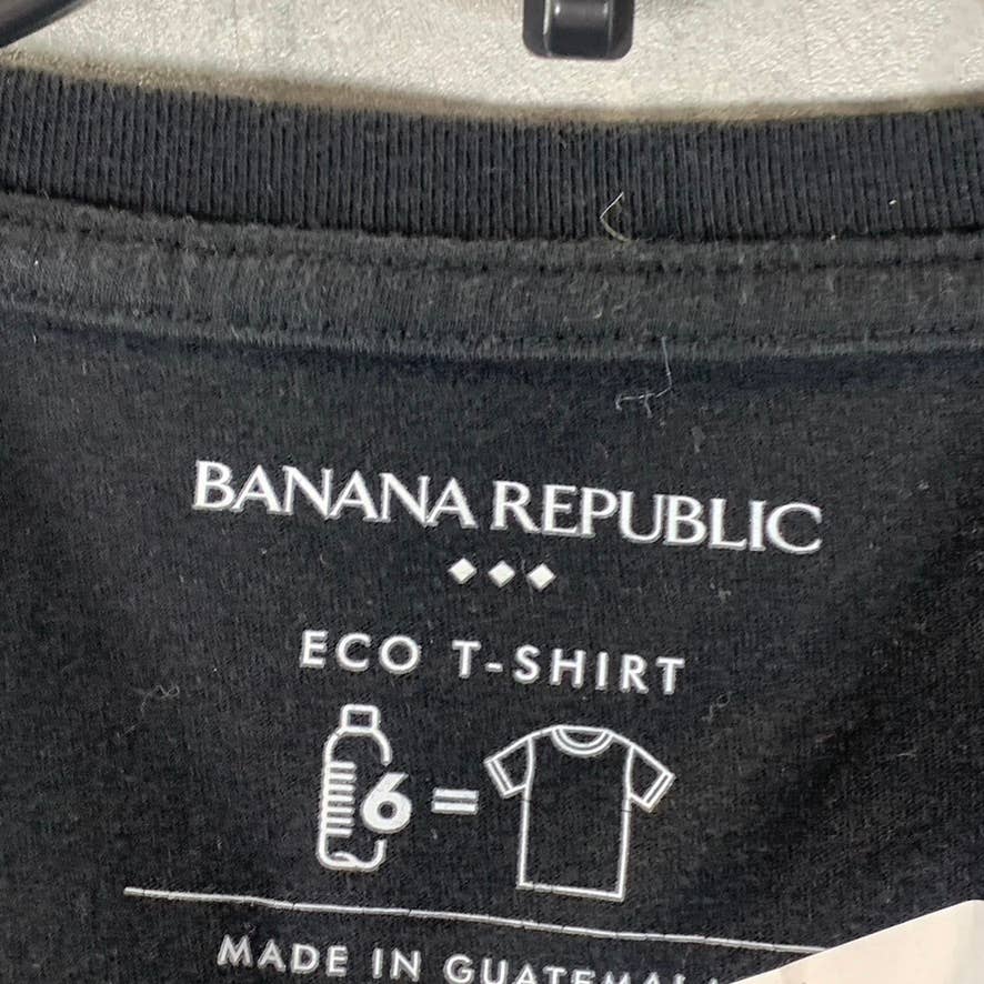 BANANA REPUBLIC Men's Black Modern Logo Crewneck Short-Sleeve T-Shirt SZ M