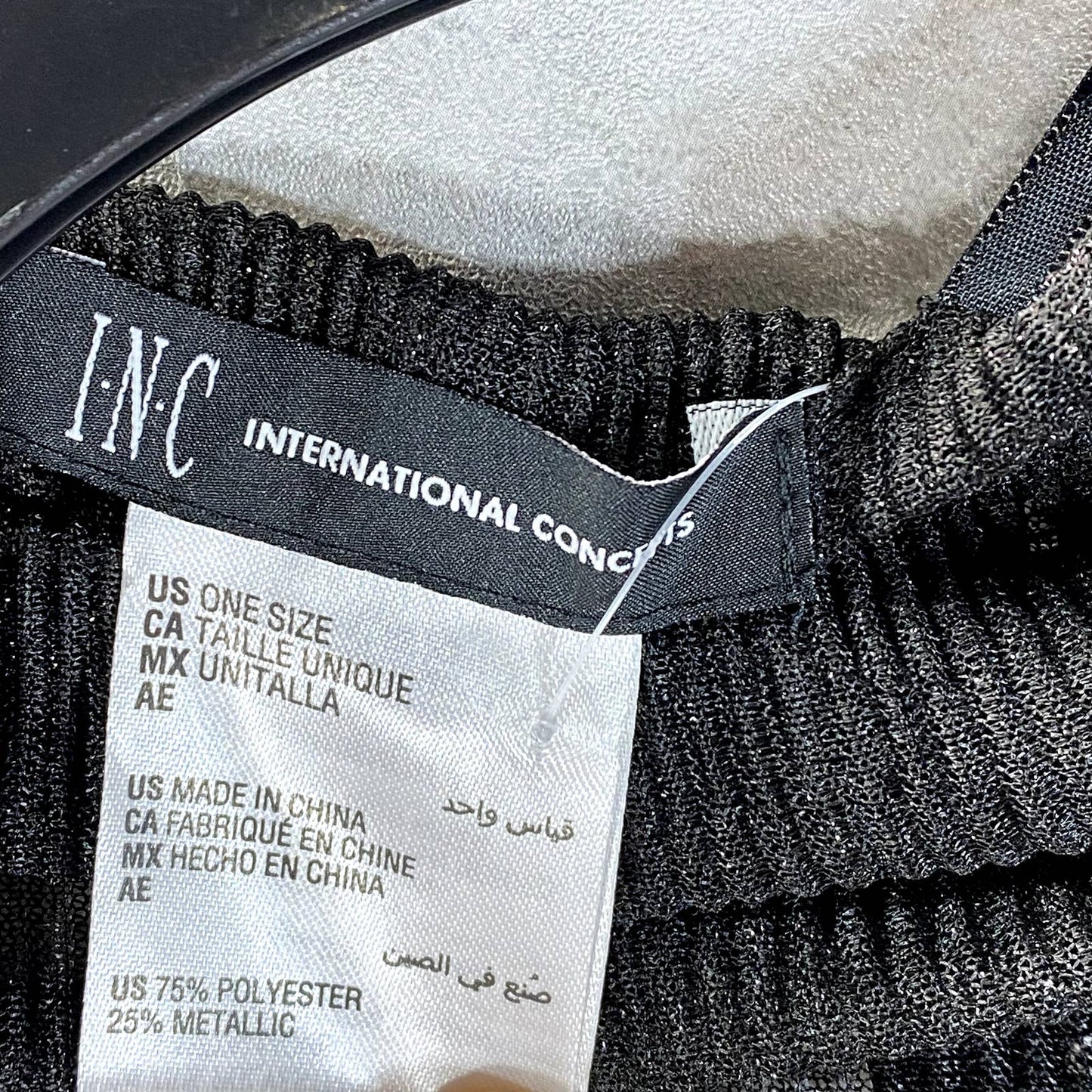 INC INTERNATIONAL CONCEPTS Women's Black Metallic Sheer Evening Shawl SZ OS