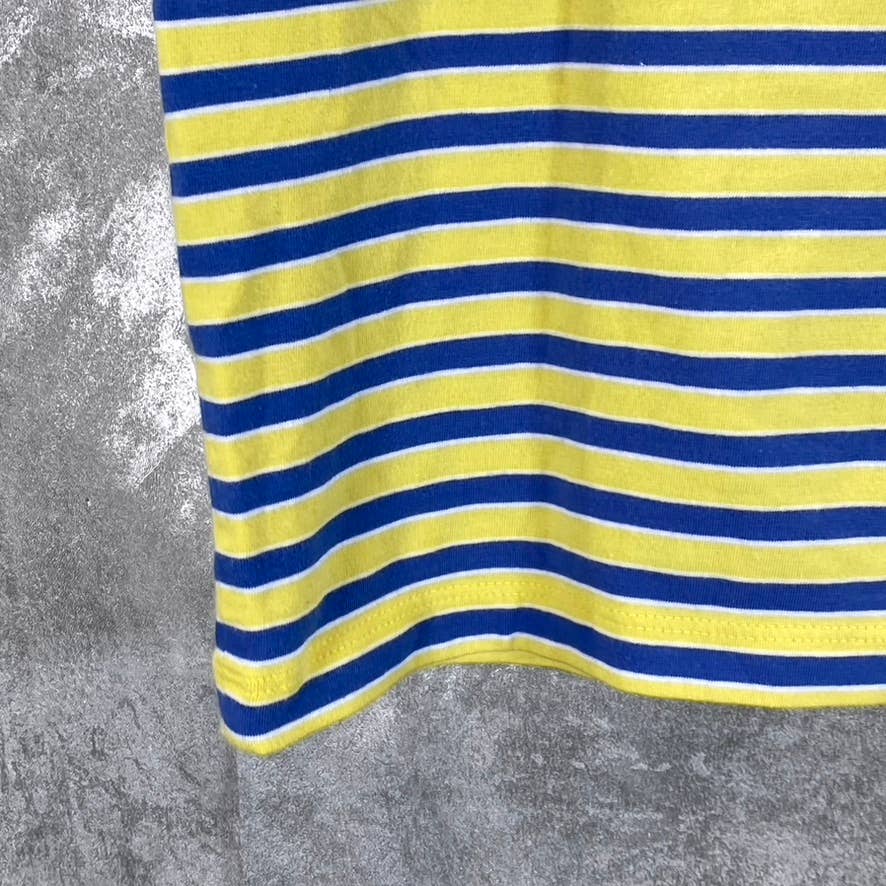 SAKS FIFTH AVENUE Men's Yellow/Blue Crewneck Cotton Short-Sleeve T-Shirt SZ L