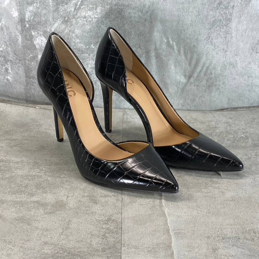 INC INTERNATIONAL CONCEPTS Women's Black Croc Pointed-Toe D'Orsay Pumps SZ 10