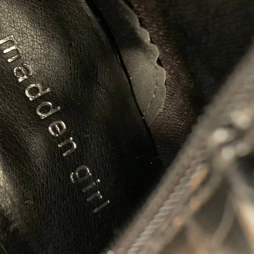 MADDEN GIRL Women's Black Croc Embossed Chantelle Pointed-Toe Dress Boots SZ 11