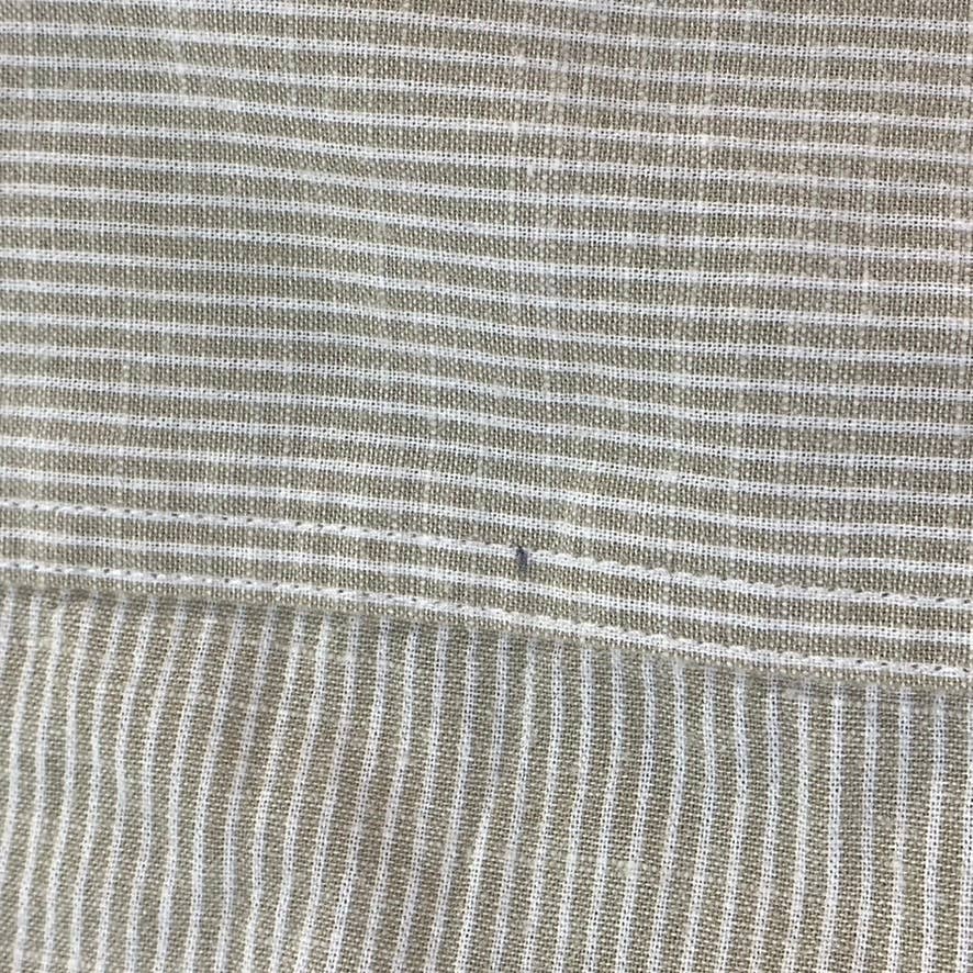 GOODFELLOW & CO Men's Tan Striped Standard-Fit Button-Up Long-Sleeve Shirt SZ M