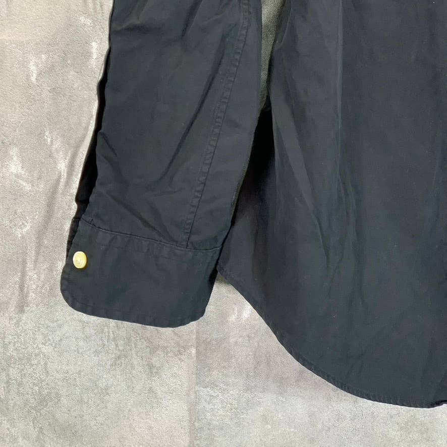 RALPH LAUREN Men's Black Solid Classic-Fit Button-Up Long-Sleeve Shirt SZ S
