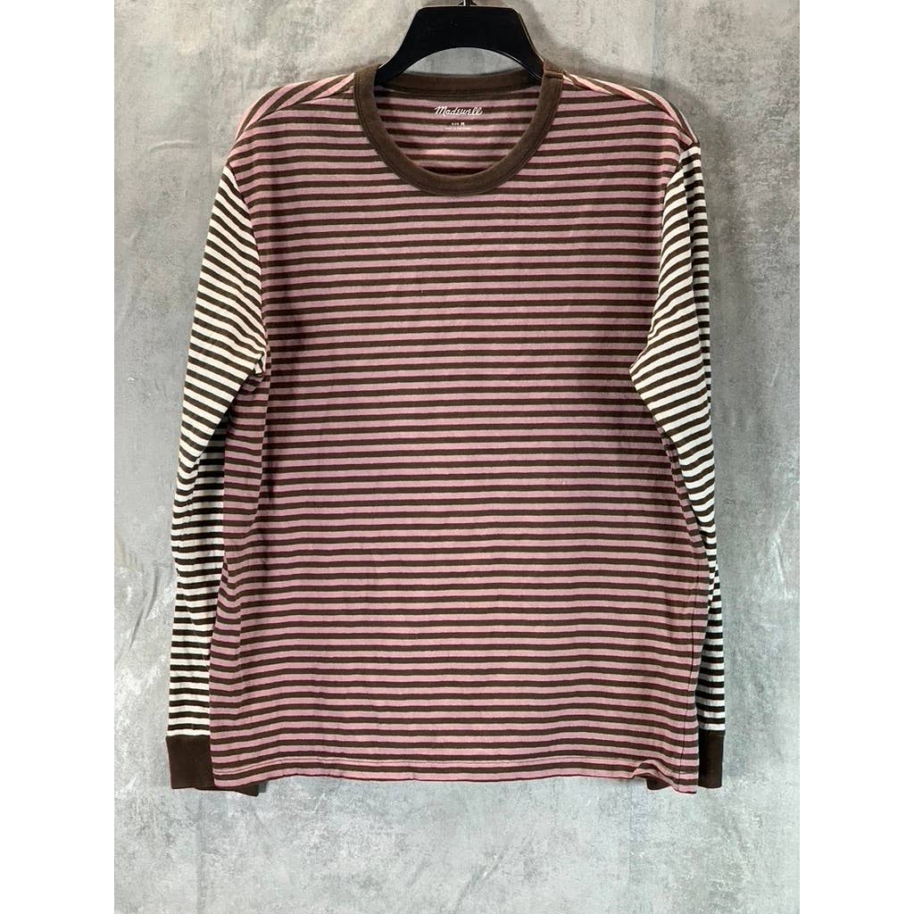 MADEWELL Men's Colorblock Striped Crewneck Long-Sleeve T-Shirt SZ M
