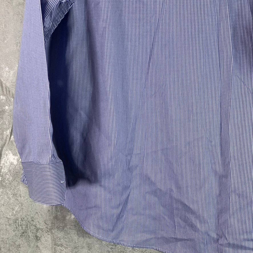 NORDSTROM MEN'S SHOP Men's Blue Pinstripe Trim-Fit Dress Shirt SZ 17 32/33