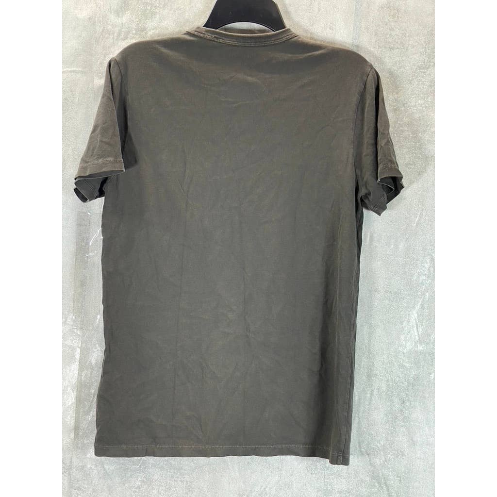 MADEWELL Men's Black Coal Garment-Dyed Crewneck Pocket Short-Sleeve T-Shirt SZXS