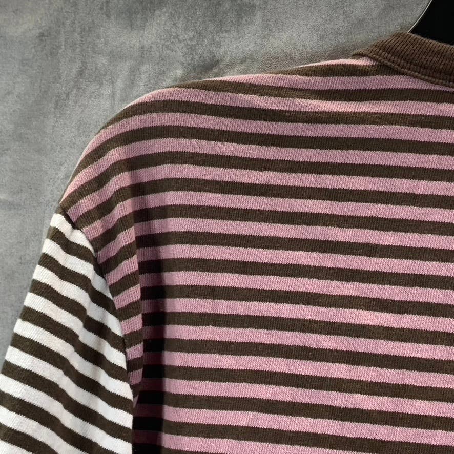 MADEWELL Men's Colorblock Striped Crewneck Long-Sleeve T-Shirt SZ M