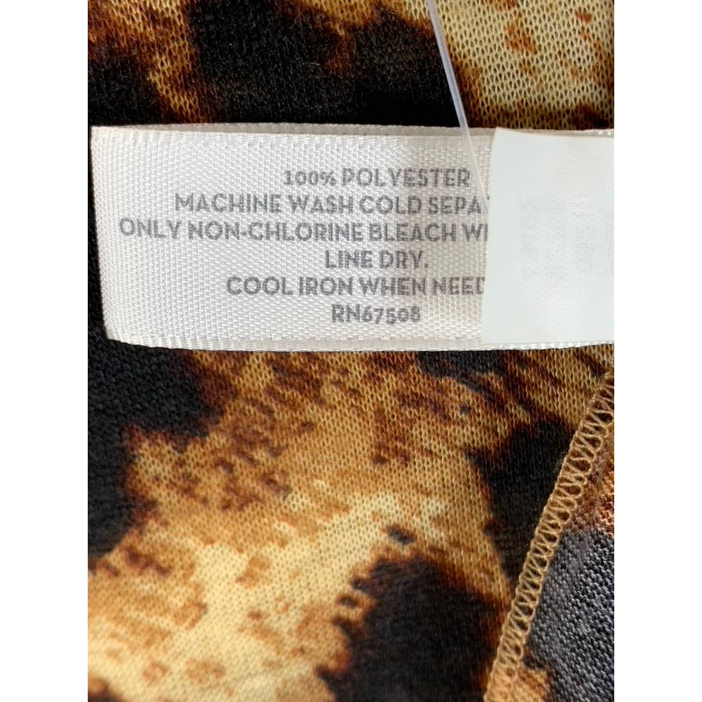 JENNI Women's Coj Brown Animal-Print Jersey Wrap Scarf SZ OS