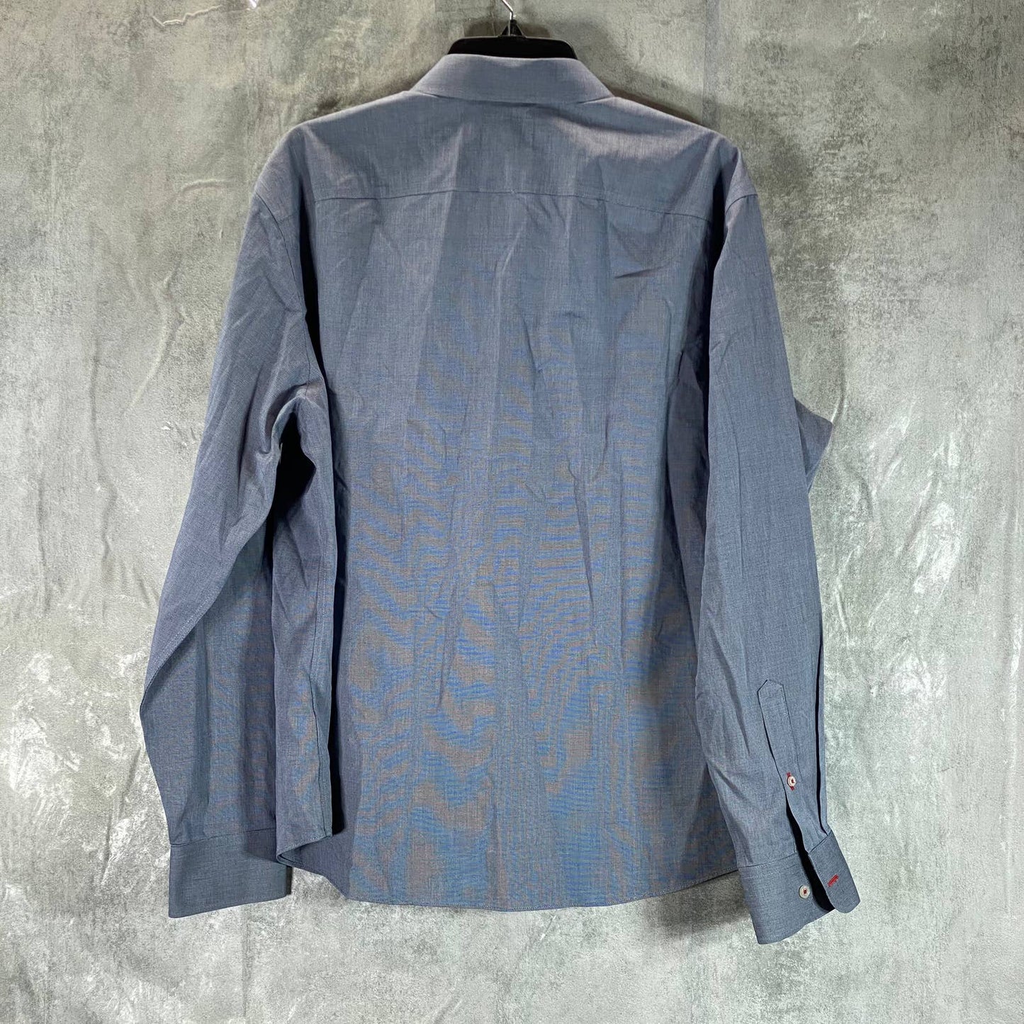 UNTUCKIT Men's Navy Relaxed-Fit Oroville Button-Up Long-Sleeve Shirt L