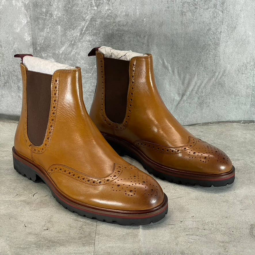 THOMAS & VINE Men's Brown Nash Wingtip Pull-On Chelsea Boots SZ 8.5