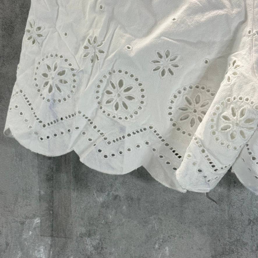 INC INTERNATIONAL CONCEPTS Women's Bright White High-Rise Eyelet Shorts SZ 10