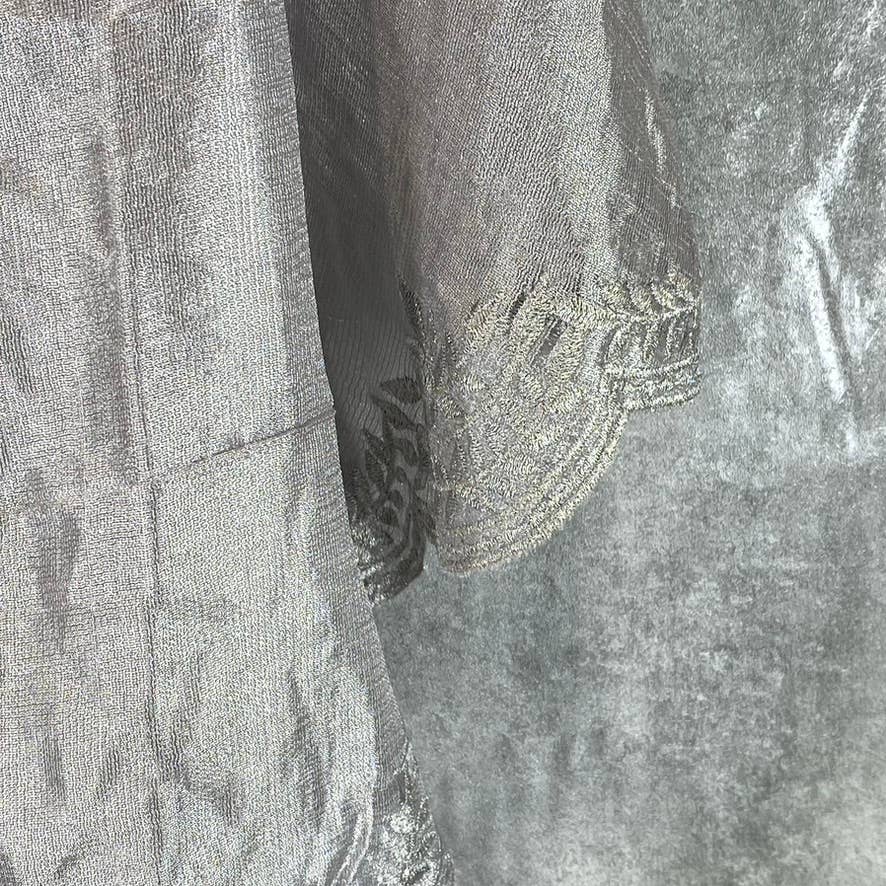 INC INTERNATIONAL CONCEPTS Women's Silver Crescent Scalloped Wrap SZ OS