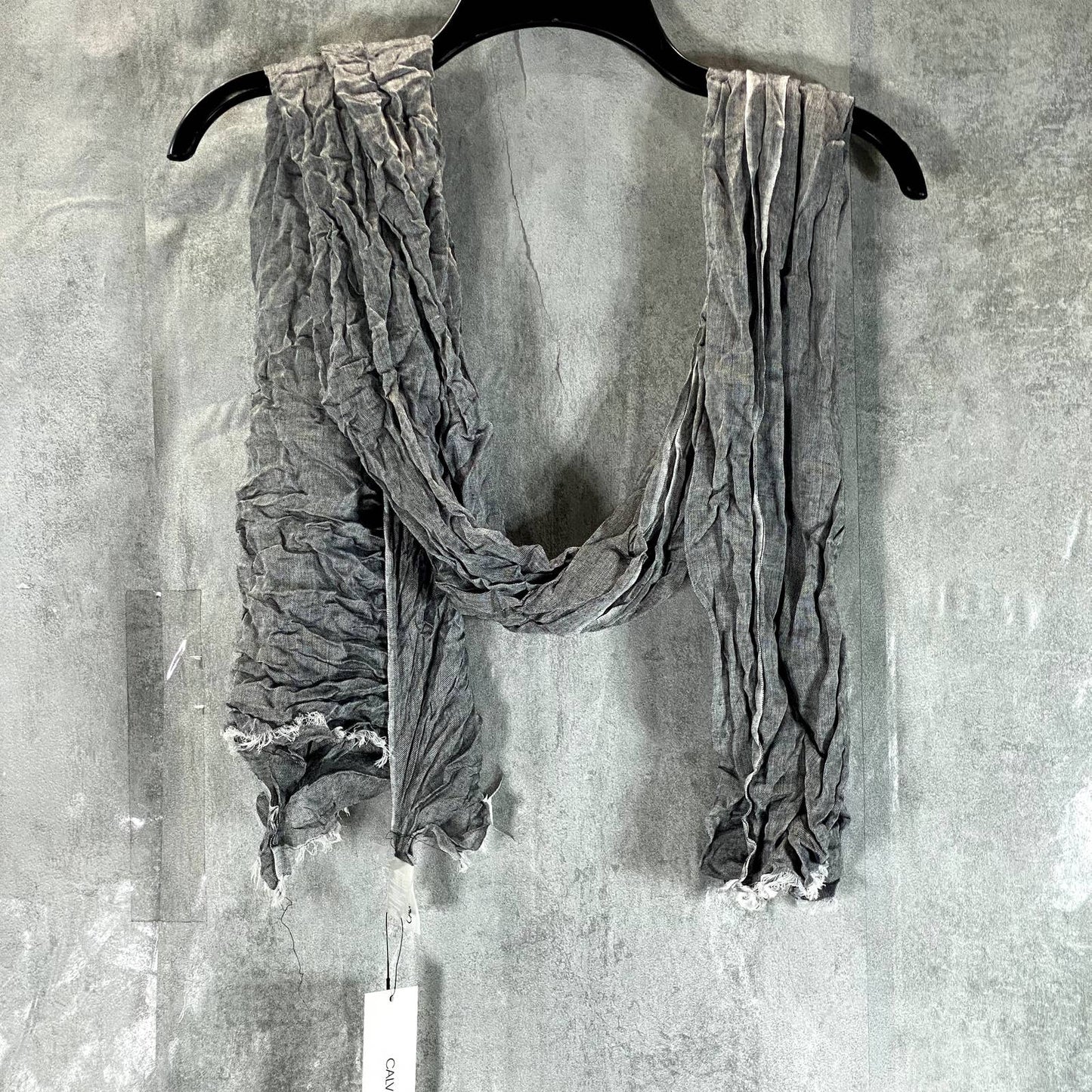 CALVIN KLEIN Women's Black Solid Chambray Lightweight Scarf SZ OS
