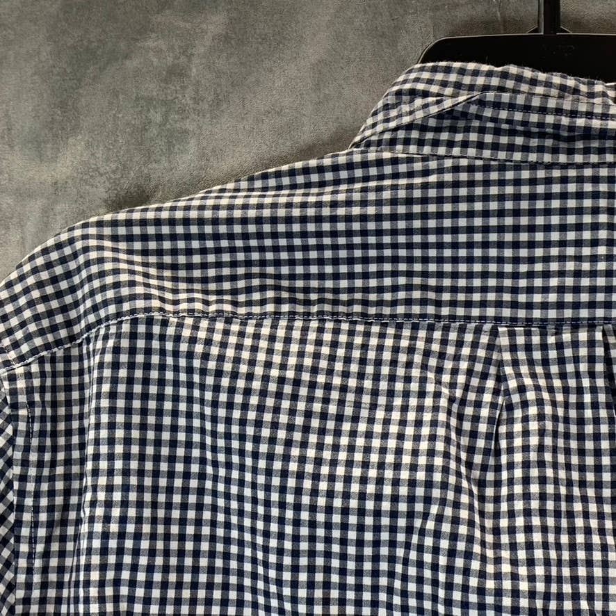 J.CREW Men's Black/White Gingham Classic-Fit Stretch Button-Up Shirt SZ M