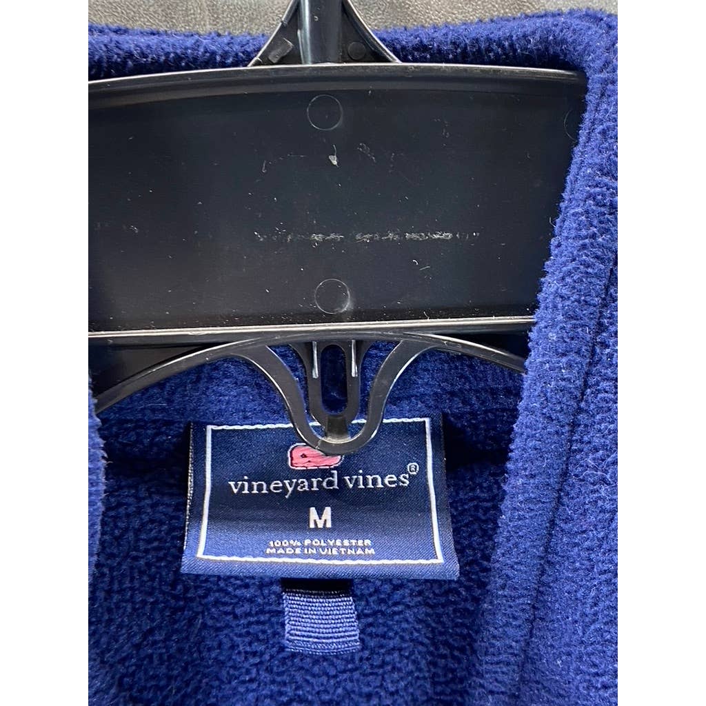 VINEYARD VINES Men's Blue Fleece Shep Full-Zip Vest SZ M