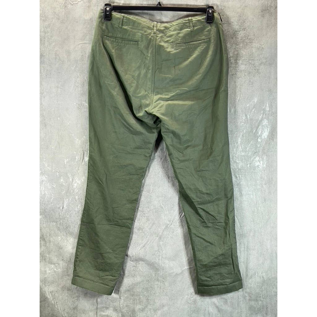 BONOBOS Men's Long Forest Green Adjustable Waist Straight-Leg Pants SZ 34L