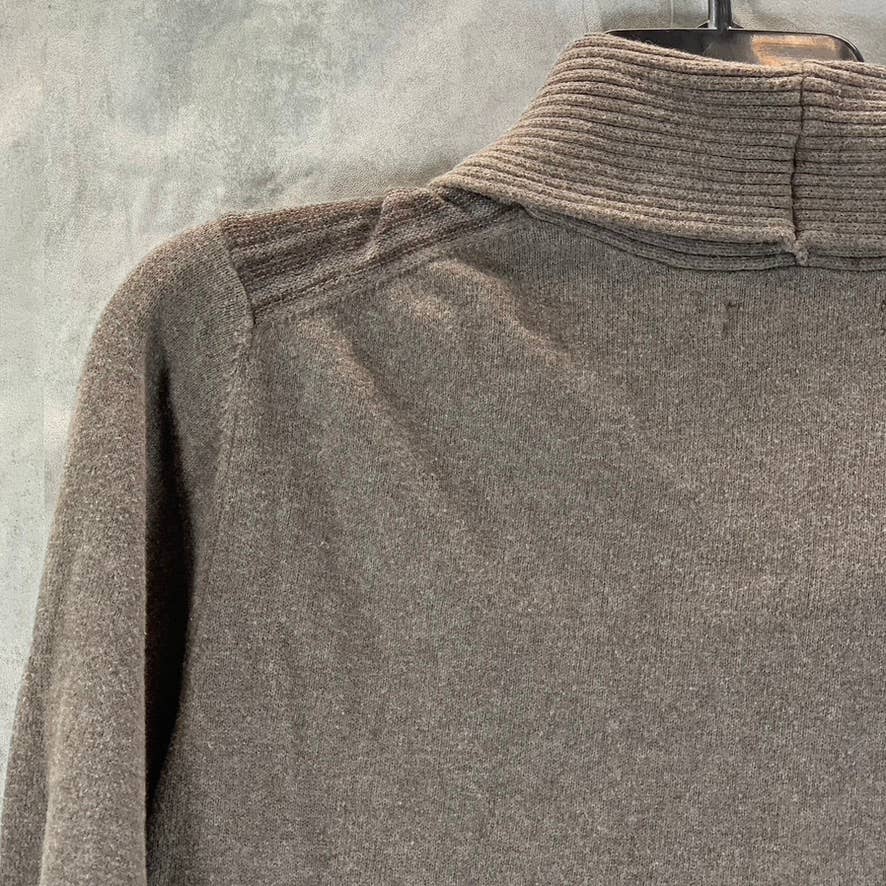 MARC ANTHONY Men's Brown Stripe Slim-Fit Merino Cashmere Blend Shawl Sweater SZM