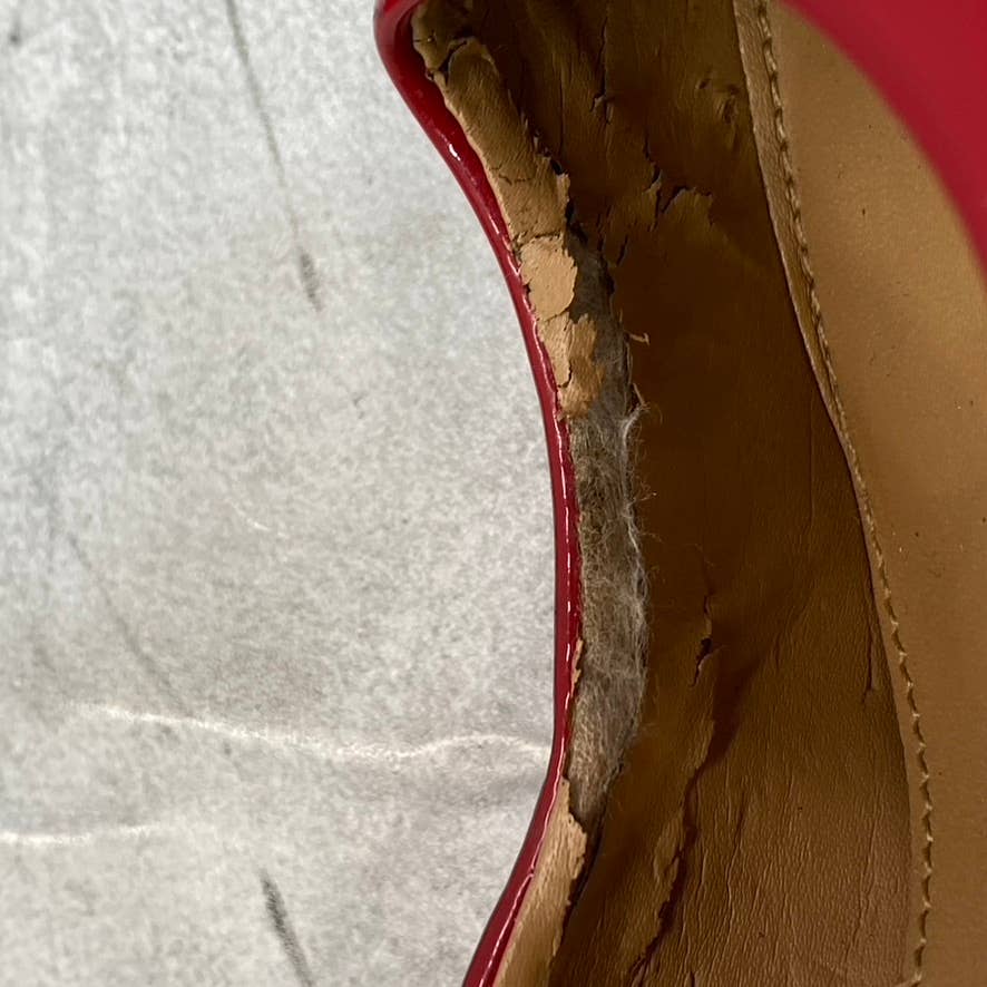 CALVIN KLEIN Women's Crimson Red Leather Gayle Pointed-Toe Classic Pumps SZ 6.5
