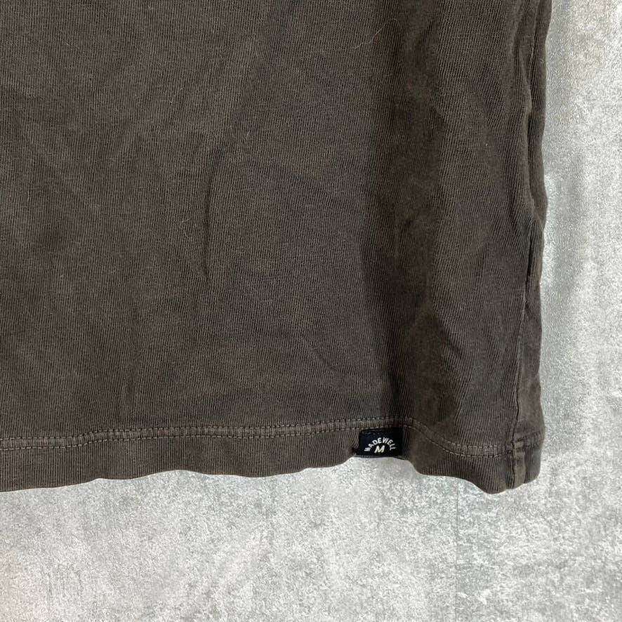 MADEWELL Men's Black Coal Garment-Dyed Crewneck Pocket Short-Sleeve T-Shirt SZXS