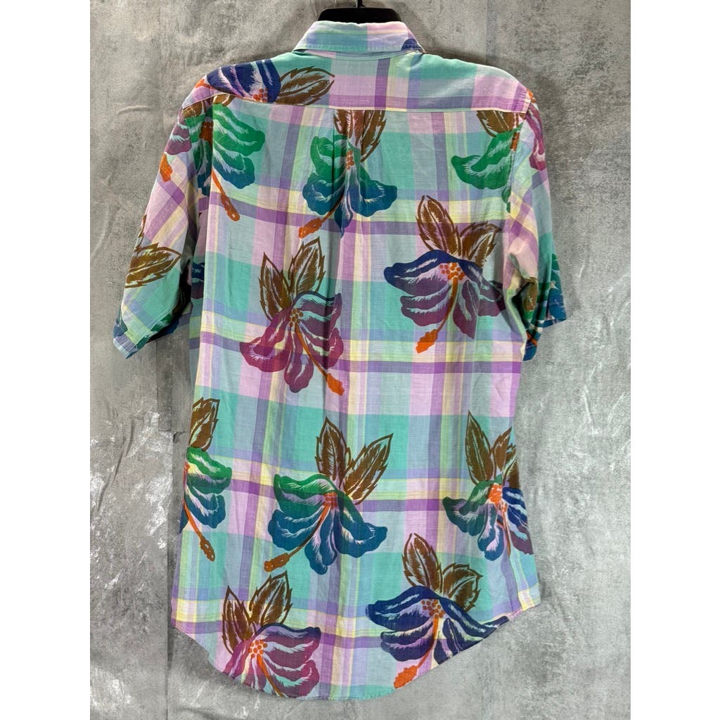 BILL BLASS Men's Multi Floral Button-Up Short Sleeve Shirt SZ M