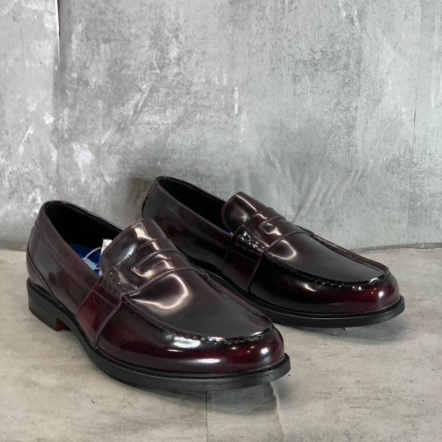 NUNN BUSH Men's Burgundy Multi Lincoln Moc Toe Penny Loafer SZ 14