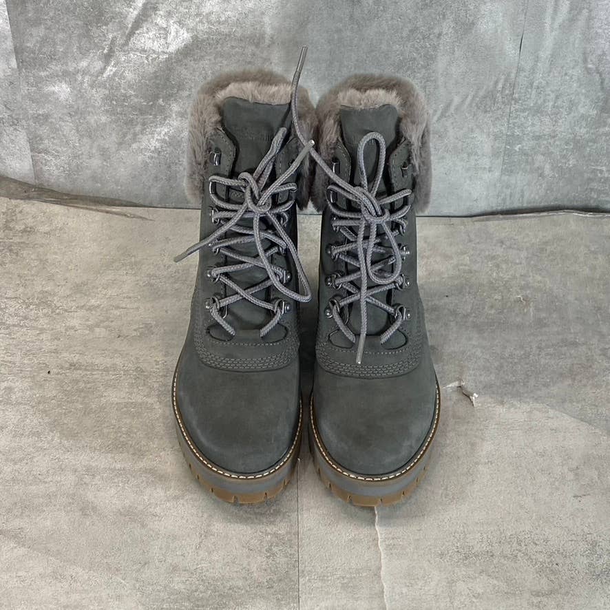 TIMBERLAND Women's Medium Grey Nubuck Leather Courmayeur Waterproof Boots SZ 7.5