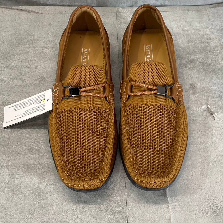 ASTON MARC Men's Tan Knit Moc-Toe Slip-On Loafers SZ 9.5