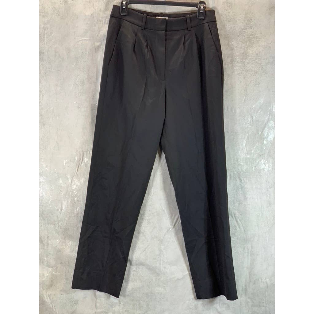 AYR Women's Black Solid Pleated Dress Pants SZ 6