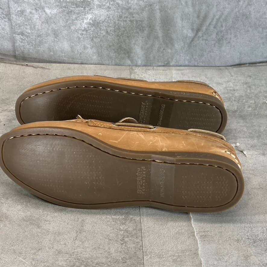 SPERRY Women's Sahara Leather A/O Slip-On Lace-Up Moc-Toe Boat Shoes SZ 8.5