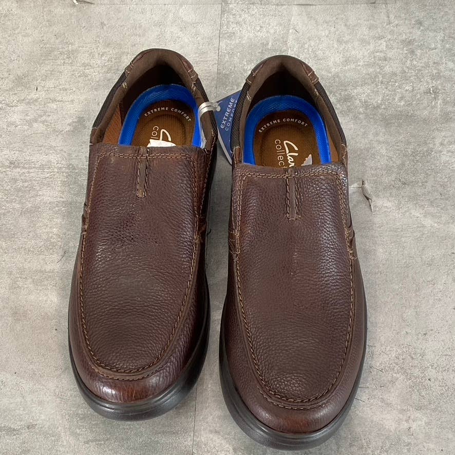 CLARKS COLLECTION Men's Wide Tan Tumbled Bradley Free Slip-On Loafers SZ 9.5W
