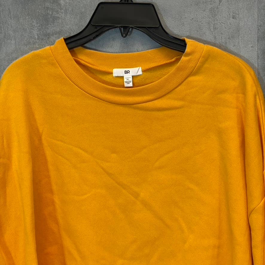BP. Women's Orange Slice Crewneck Raw Hem Long Sleeve Crop Sweatshirt SZ XL