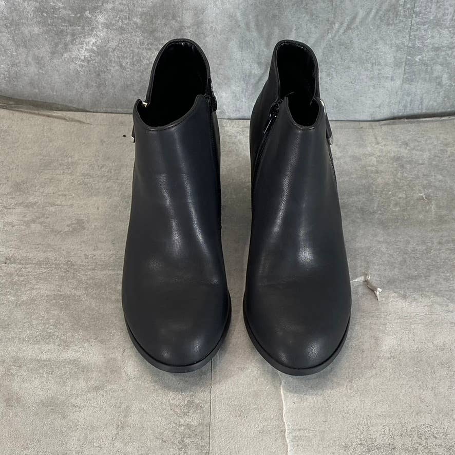 STYLE & CO Women's Wide Black Masrinaa Slip-On Block-Heel Ankle Boots SZ 7W