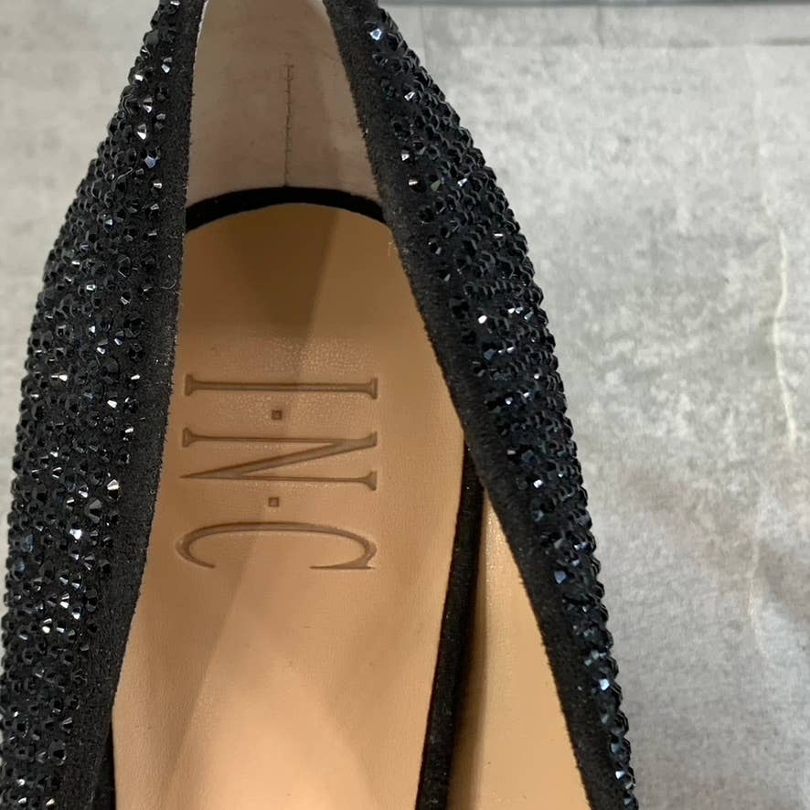 INC INTERNATIONAL CONCEPTS Women's Black Rhinestone Zitah Pointed-Toe Pumps SZ 6