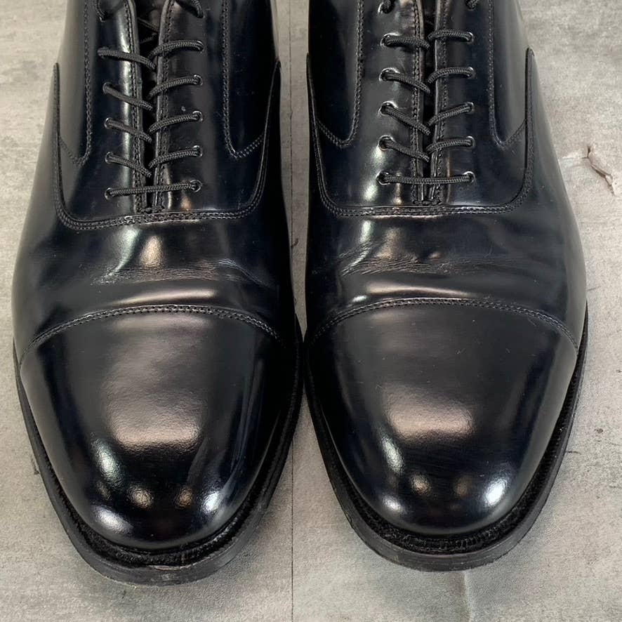 JOHNSTON & MURPHY Men's Black Calfskin Melton Cap-Toe Lace-Up Oxfords SZ 11