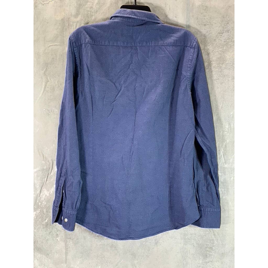 MASSIMO DUTTI Men's Navy Regular-Fit Button-Up Long Sleeve Shirt SZ M