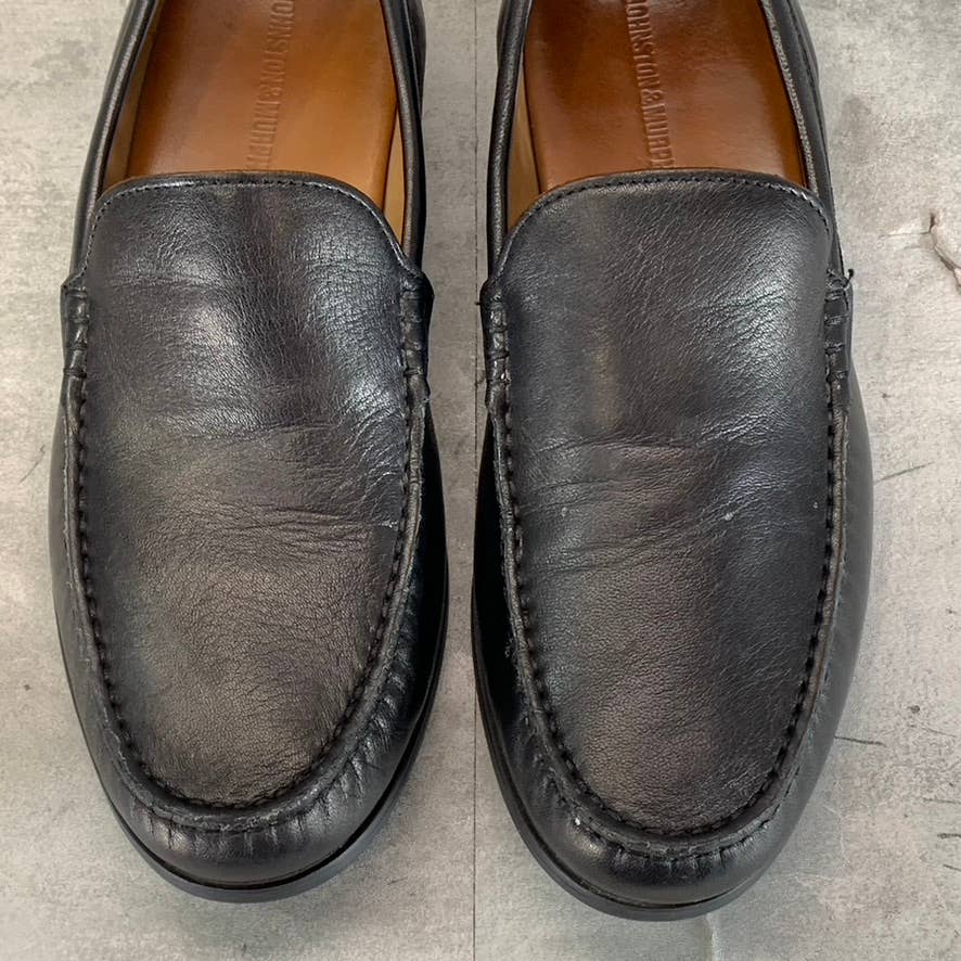 JOHNSTON & MURPHY Men's Black Glove Leather Hawkins Venetian Loafer SZ 9.5