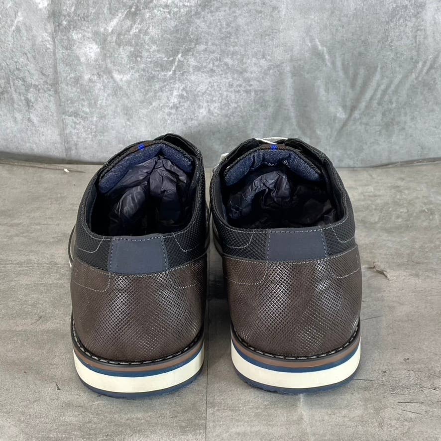 NUNN BUSH Men's Black Multi Circuit Plain Toe Lace-Up Oxfords SZ 12