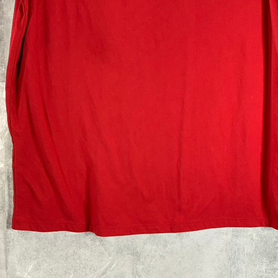 GOODFELLOW & CO Men's Red Crewneck Standard Fit Short-Sleeve T-Shirt SZ L