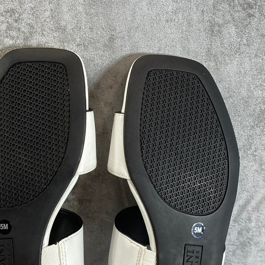 ALFANI Step N' Flex Women's White Baclinii Toe-Loop Cushioned Flat Slide Sandals