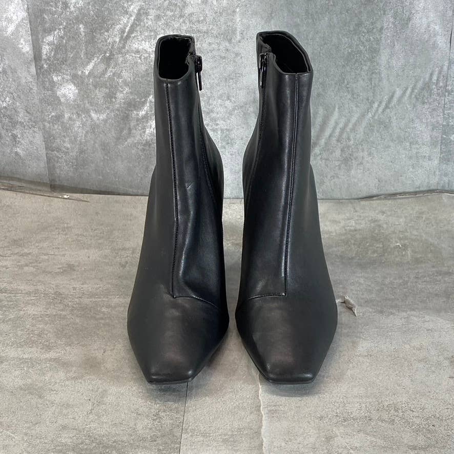 ALFANI Step N' Flex Women's Black Faux-Leather Terrie Side-Zip Booties SZ 7.5