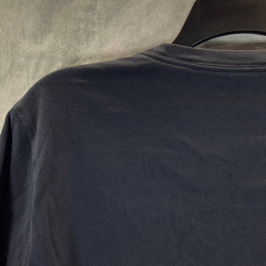 LANDS' END Men's Black Solid Crewneck Super-T Tailored-Fit T-Shirt SZ M