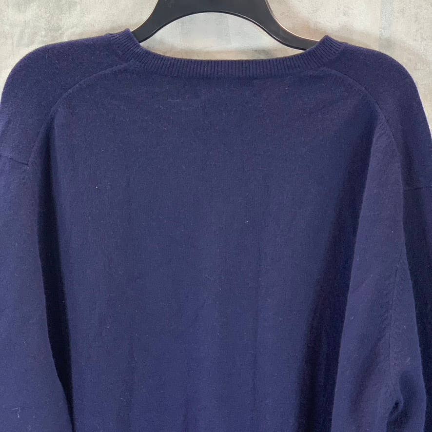 LANDS' END Men's Navy Regular-Fit V-Neck Pullover Sweater SZ XL