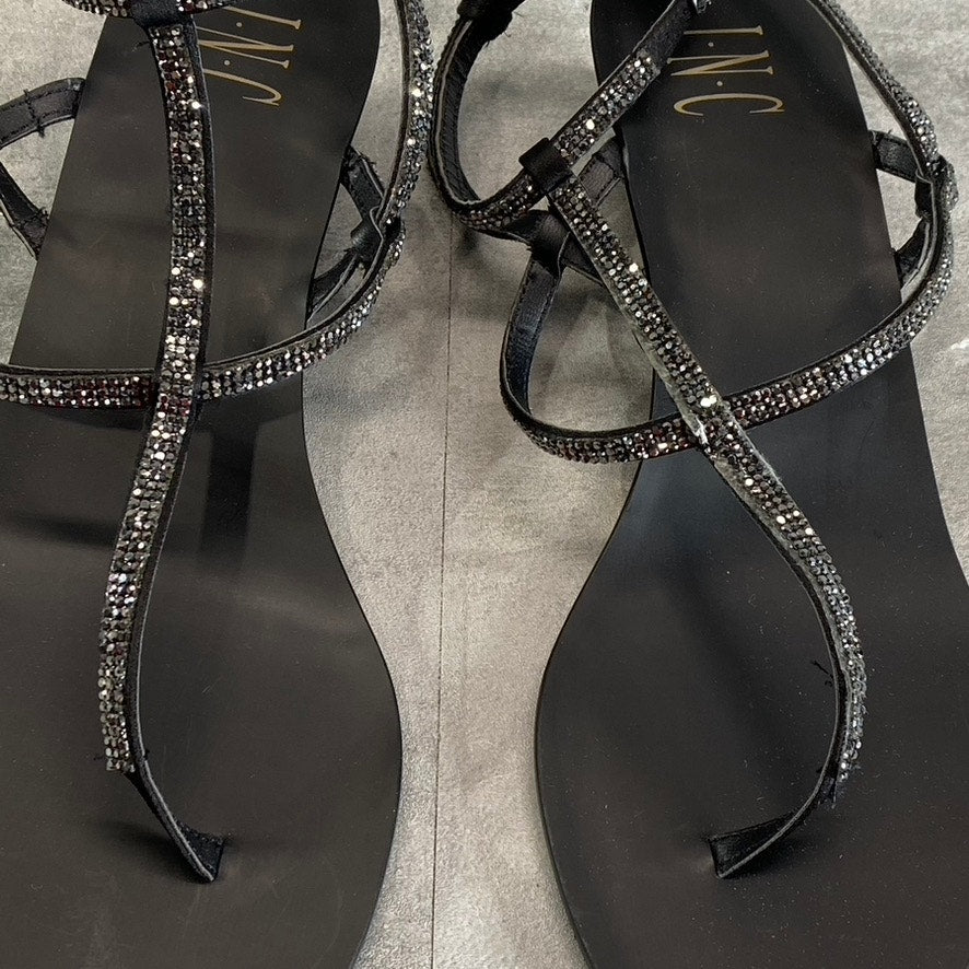 INC INTERNATIONAL CONCEPTS Bling Madge Strappy Almond-Toe Wedge Sandals SZ 10