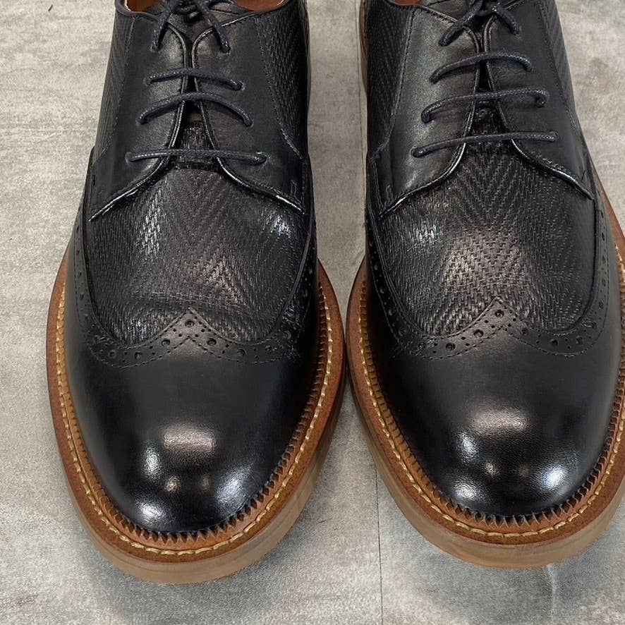 VINTAGE FOUNDRY CO. Men's Black Clark Wingtip Brogue Lace-Up Oxford Shoes SZ 8.5