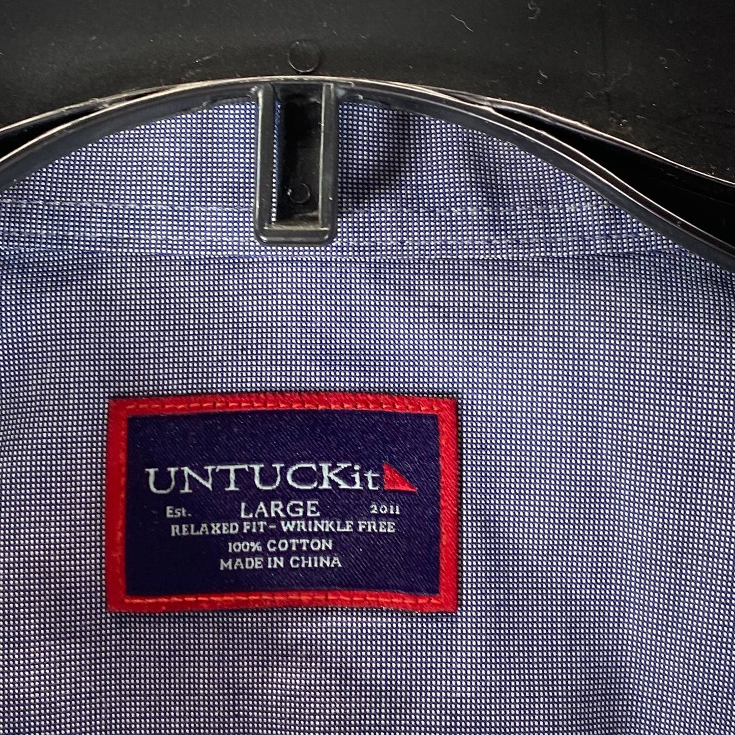 UNTUCKIT Men's Navy Relaxed-Fit Oroville Button-Up Long-Sleeve Shirt L