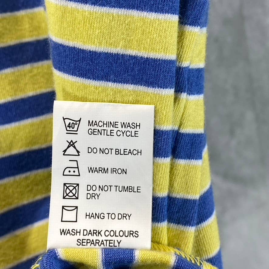 SAKS FIFTH AVENUE Men's Yellow/Blue Crewneck Cotton Short-Sleeve T-Shirt SZ L